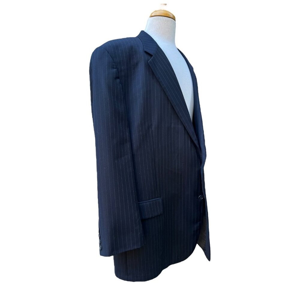 Lauren Ralph Lauren Classic-Fit Navy Pinstripe UltraFlex Suit Jacket - Men's 52R - Picture 6 of 11